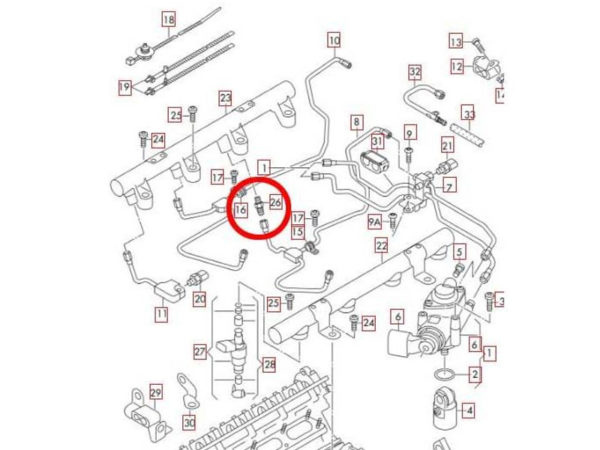 Valve de pression d'essence RS4 pour 2.0 TFSI pièce origine 079130757 – Image 3