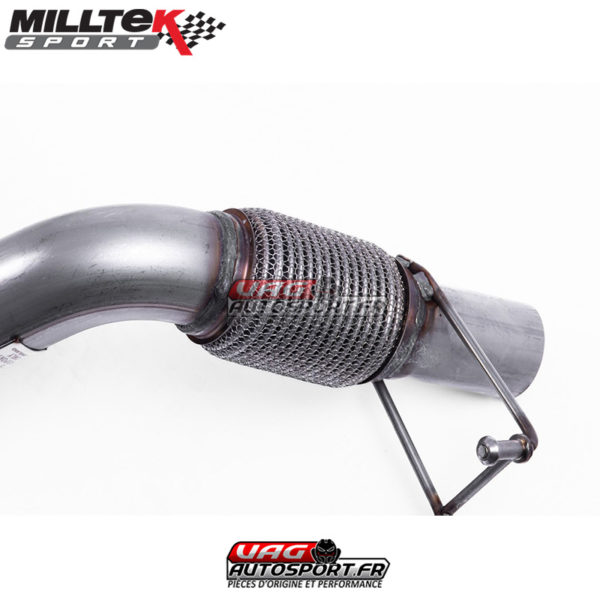 Descente de turbo (Downpipe) + Cata Race (installation avec ligne origine) - VW Polo 6 AW GTi 2.0 TSI sans FAP / GPF - SSXVW572 - Milltek