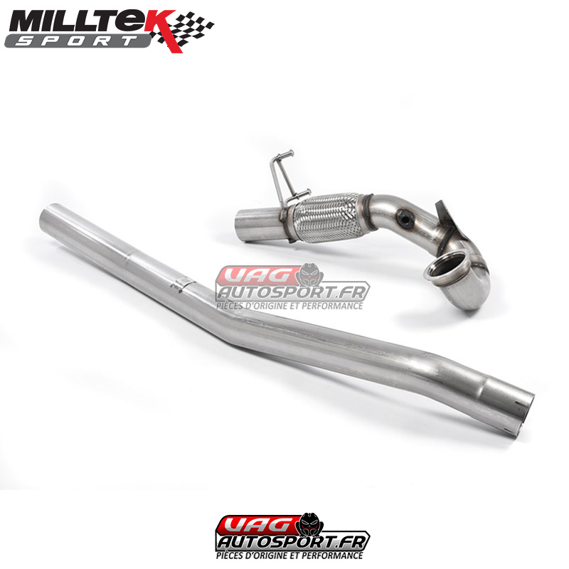 Downpipe + Decata (Montage avec ligne Milltek) – Audi S3 8V 8V.2 2013 – 2018 2.0 TFSI Quattro 3-Door Volkswagen Golf Mk7 2013 – 2017 MK7 R 2.0 TSI 300PSAudi S3 8V 8V.2 2013 – 2018 2.0 TFSI Quattro SportbackAudi S3 8V 8V.2 2013 – 2018 2.0 TFSI Quattro Salo