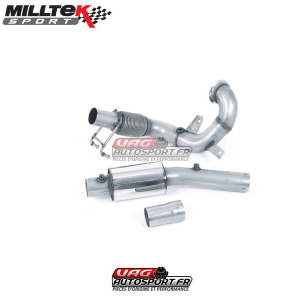 Downpipe + Décata (montage avec ligne Milltek) - VW Polo Mk6 GTI 2.0 TSI & Audi A1 GB 40 TFSI - 2.0 TSi 200cv avec FAP - SSXVW554 - Milltek