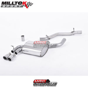 Cat-Back / Demi-ligne d'échappement sans intermédiaire - Audi A3 8P 2003 - 2012 3.2 V6 Quattro 3 Door 5 Door Sportback - SSXAU504 - Milltek