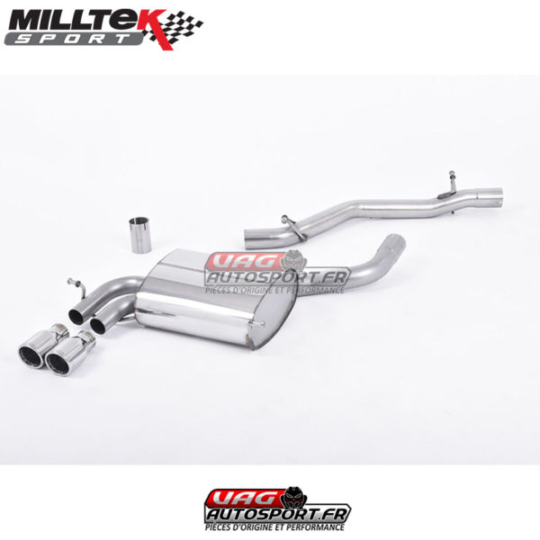 Cat-Back / Demi-ligne d'échappement sans intermédiaire - Audi A3 8P 2003 - 2012 3.2 V6 Quattro 3 Door 5 Door Sportback - SSXAU504 - Milltek