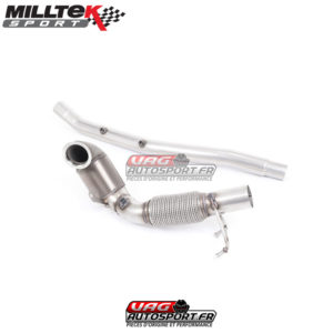 Downpipe + CataSport HJS (Installation avec ligne origine) - VW Golf 7.5R / T-Roc R & Audi S3 8V.2 & SEAT Ateca Cupra 4Drive & Leon MK3 Cupra 300 4x4 - 2.0TSI EA888 GEN3 300cv FAP OPF - SSXVW513 - Milltek