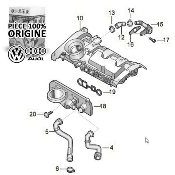 Durite PCV VALVE 06F103235 - 2.0 TFSI EA113 – PIÈCE 100% ORIGINE VW – Image 2