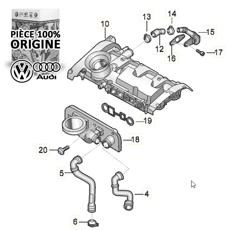 Durite reniflard d'huile 2l0 s16 référence