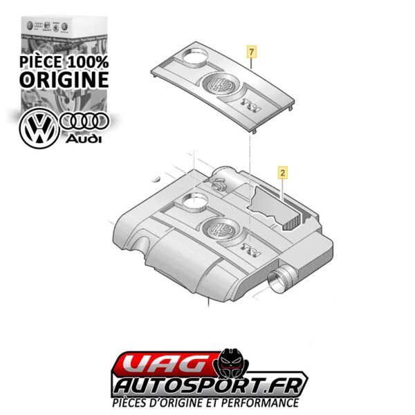 Cache moteur origine pour VW GOLF 6 Gti Edition 35 - Golf 6R - 2.0 TFSI EA113 - PIÈCE ORIGINE VOLKSWAGEN – Image 2