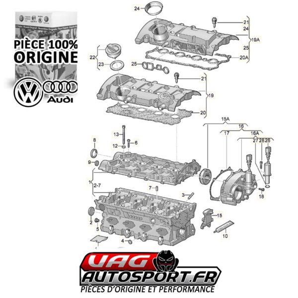 Kit Tendeur du double Arbre à cames pour moteurs 2.0 TFSI EA113 - Pièces 100% origine VW – Image 3