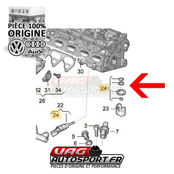 Kit Réparation injecteurs pour moteurs 2.5 TFSI et 3.0 TFSI - 06E 998 907 E - Pièces 100% origine AUDI – Image 2