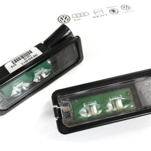 Blocs d'éclairage de plaque d'immatriculation à LED VW (Golf Passat Scirocco Eos Polo) - pièces origine VW