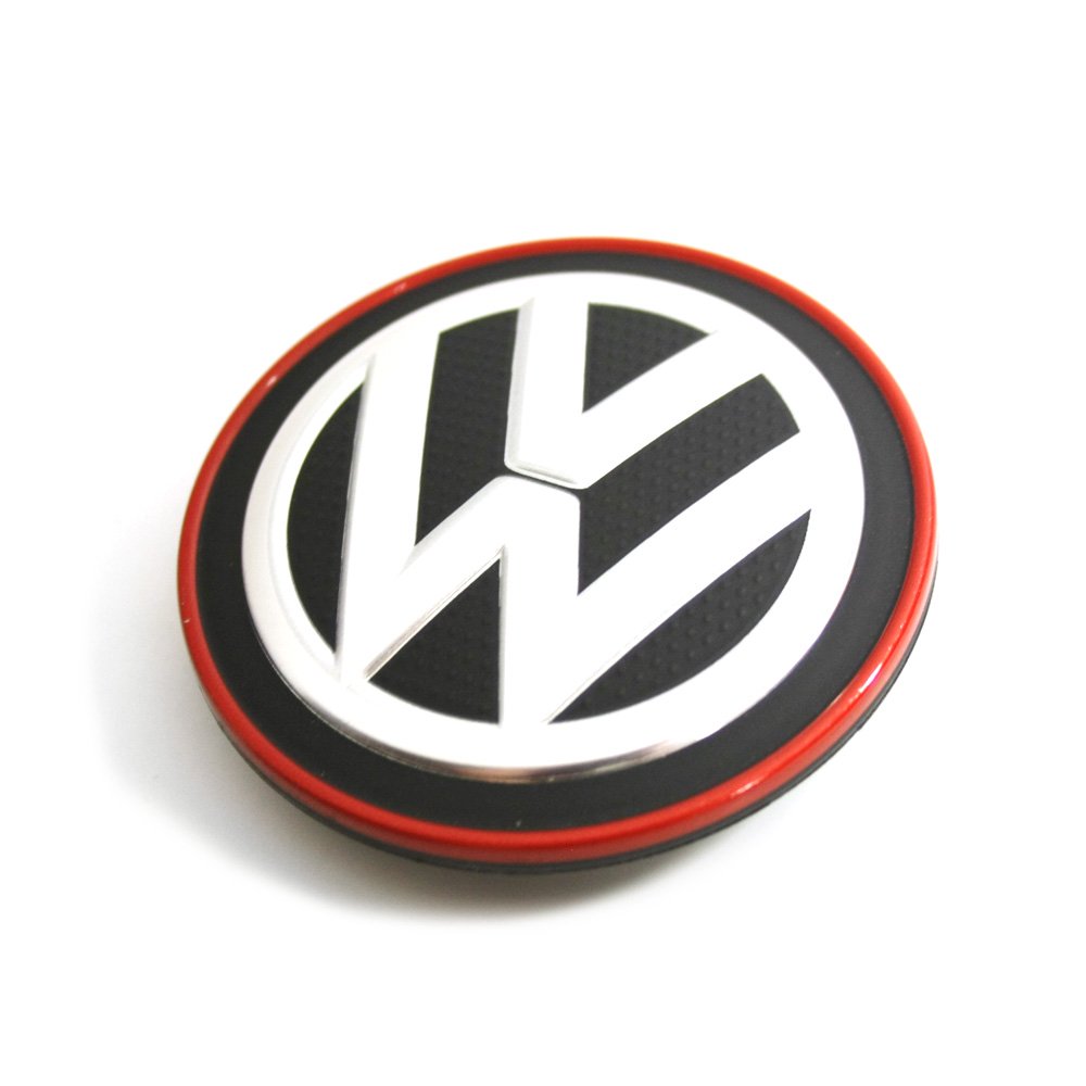 Cache moyeu d'origine VW pour jante alu - chromé et rouge - pièce origine VW