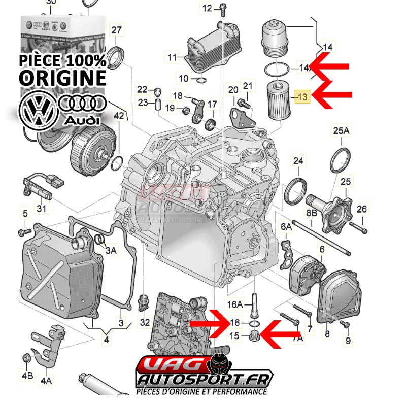 Bouchon de vidange d'huile moteur - N90813202 - Pièce origine VW/AUDI