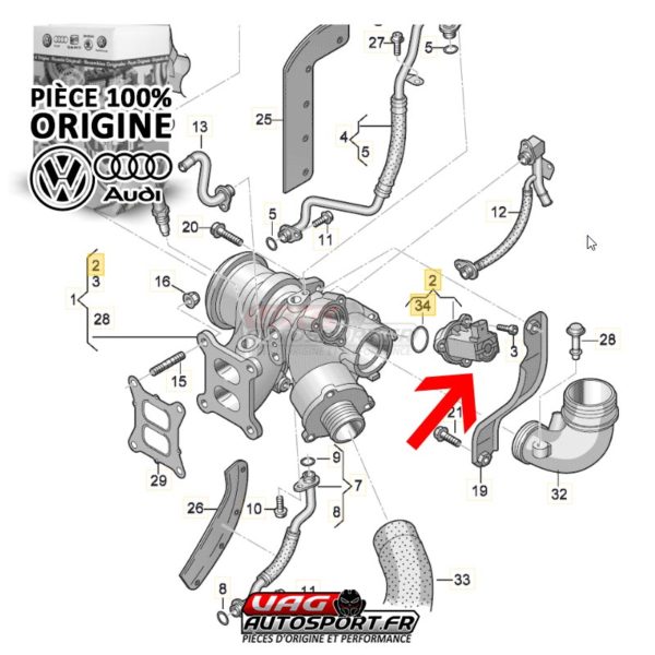Dump Valve à piston - 1.8 TSI & 2.0 TSI EA888.3 - 06H 145 710 J - Pièces 100% origine VW – Image 4