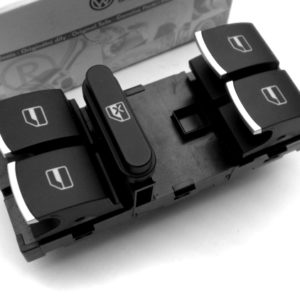 Bloc de boutons Lève-vitres Alu Chromé Tuning - Pièce Origine VW - 5K4959857XSH