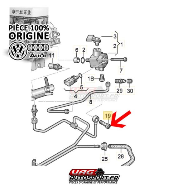 Bango pour pompe haute pression - WHT000285C - 2.0 TFSI EA113 - Pièce origine VW – Image 3