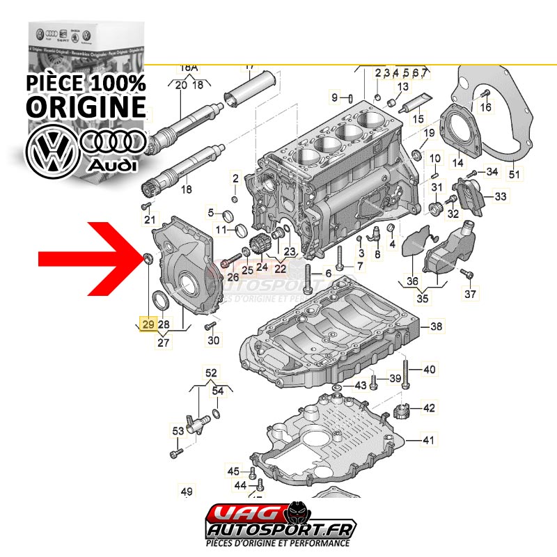Bouchon de vidange d'huile moteur - N90813202 - Pièce origine VW/AUDI