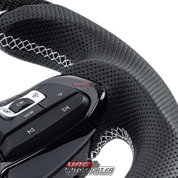 Volant carbone/cuir perforé/surpiqûres grises pour VW Golf 7R MS100202 (boite DSG) – Image 5