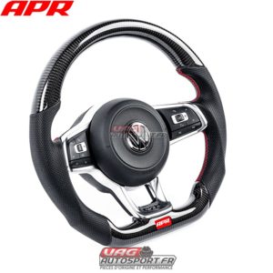 Volant carbone et cuir perforé avec surpiqûres rouges APR pour VW Golf 7 GTI MS100205