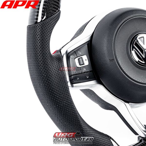 Volant carbone, cuir perforé et surpiqûres rouge APR pour VW Golf 7 GTI DSG - MS100201 – Image 6