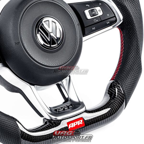 Volant carbone, cuir perforé et surpiqûres rouge APR pour VW Golf 7 GTI DSG - MS100201 – Image 7