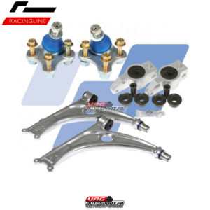 Kit bras de suspension alu avec silentblocs et rotules réglables - VW Golf 5/6 - AUDI A3/S3 8P, Leon 2, Octavia 2 - VWR45G5COMP - RacingLine