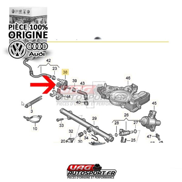 Valve de purge du Canister N80 pour moteurs VAG 1.8 TSI & 2.0 TSI EA888 GEN3 - Pièce 100% origine Volkswagen / Audi – Image 2
