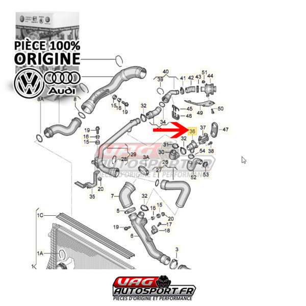Support de Dump valve - 2.0 TFSI EA113 - Pièce 100% origine Volkswagen / Audi – Image 2