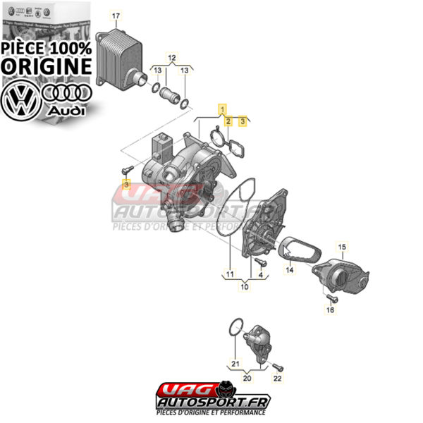 Kit pompe à eau et Calorstat - 2.0 TSI EA888 GEN3 - Pièce 100% origine Volkswagen / Audi – Image 4