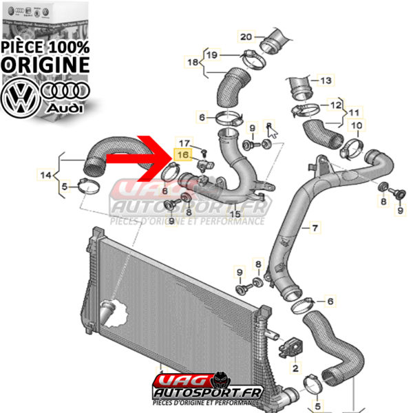 Capteur MAP - 03G 906 051 M - 2.0 TSI EA888 GEN3 - Pièce 100% origine Volkswagen / Audi – Image 2