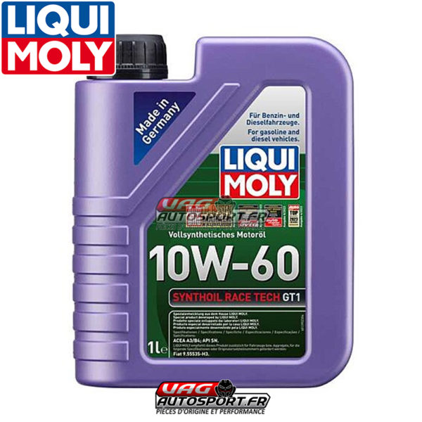 Huile SYNTHOIL RACE TECH GT1 - 10W60 - 100% synthèse - 1 LITRE - Liqui Moly