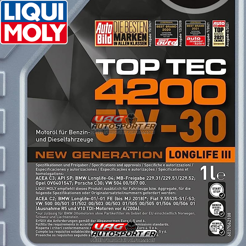 LIQUI MOLY Top Tec, 4200 Huile moteur 8972 1I, 5W-30