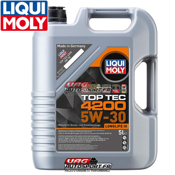 Huile moteur TOP TEC 4200 - 5W30 - 100% synthèse - 5 LITRES - Liqui Moly – Image 3