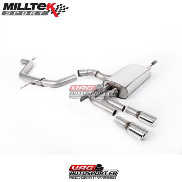 Demi-Ligne / CatBack - Homologué CE - Sorties Twin Jet 80 - Audi A3 8P 2.0T FSi - SSXAU636 - Milltek