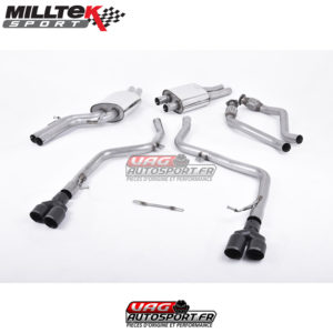 Demi-ligne (CatBack) - Race système - Sorties Quad GT80 Cerakote Black - SSXAU557 - Milltek