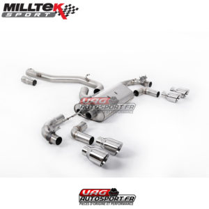 Demi-ligne (CatBack) - Sans Intermédiaire - Avec Valves - Sorties rondes GT100 Chrome - SSXVW646 - Milltek