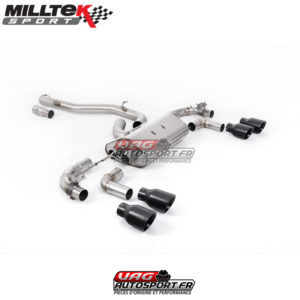 Demi-ligne (CatBack) - Sans Intermédiaire - Avec Valves - Sorties rondes GT100 Noir Cerakote - SSXVW645 - Milltek