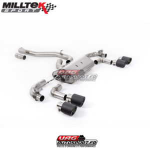 Demi-ligne (CatBack) - Sans Intermédiaire - Avec Valves - Sorties rondes Jet100 Carbones - SSXVW649 - Milltek