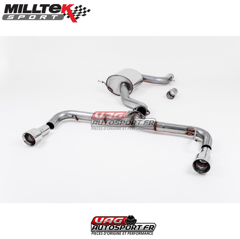 Demi-ligne (Catback) Race 76 mm – Sorties Dual GT100 – VW Golf Mk6 GTi 2.0 TSI 210cv (2009-2013) – SSXVW248 – Milltek