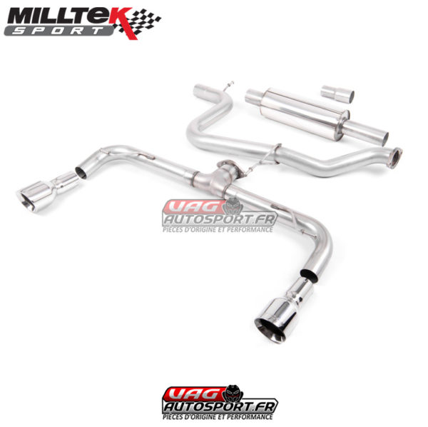 Demi-ligne (Catback) avec intermédiaire - Look GTI - Homologué CE - VW Golf MK7 GTD 2.0 TDI 185cv (2013+) - SSXVW246 - Milltek
