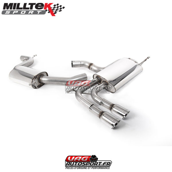 Demi-ligne (Catback) + intermédiaire - Sorties Twin Jet 80 - Audi A3 8P 2.0 TFSi - SSXAU639 - Milltek