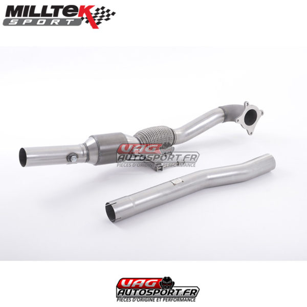 Descente de Turbo moulée avec Cata Sport Hi-Flow HJS 200 CPSI - Montage obligatoire avec ligne Milltek Race 76.2 mm  - SSXVW215 - Milltek