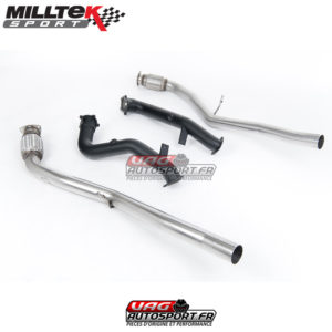 Descentes de Turbo 70 mm avec Semi-Gloss Black coating et Décata - Audi S8 D4 4.0 TFSI Quattro Tiptronic (2013-2018) - SSXAU954 - Milltek