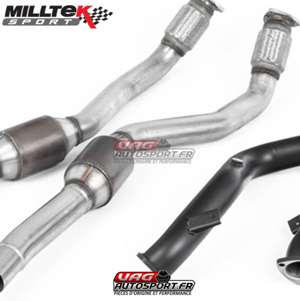 Descentes de Turbo 76 mm AUDI S6, S7, RS6 et RS7 C7- Cata secondaires Hi-Flow 100 CPSI - SSXAU554 - Milltek – Image 2