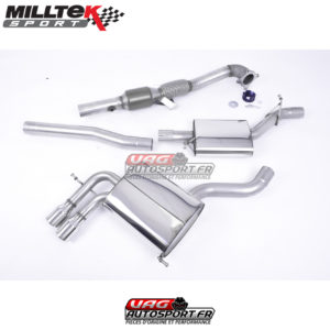 Ligne Complète + CataSport Hi-Flow - Sorties Twin Jet 76 - Audi A3 2.0 TFSI Quattro SportBack - SSXAU044 - Milltek