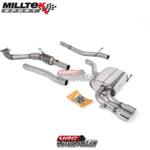 Ligne Complète + CataSport Hi-Flow - Sorties Twin Jet 76  - Audi A3 8P 2.0 TFSI Quattro SportBack - SSXAU087 - Milltek