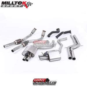 Ligne Complète avec Catalyseur Sport Hi-Flow 76 mm - Sans Intermédiaire - Avec systeme ValveSonic - SSXAU595 - Milltek