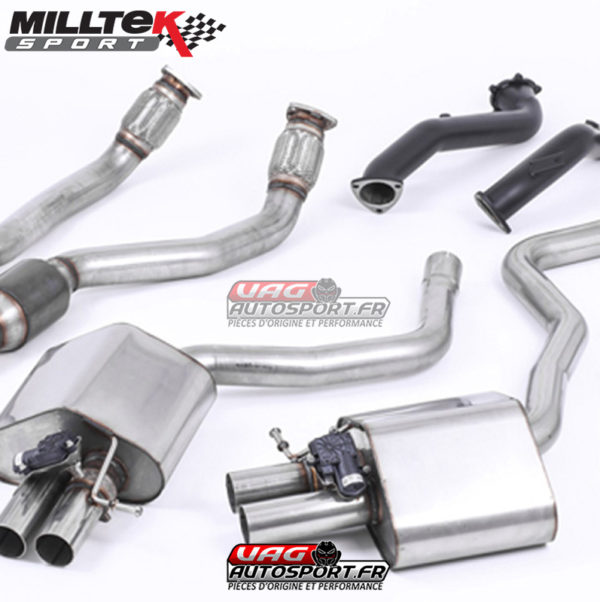 Ligne Complète avec Catalyseur Sport Hi-Flow 76 mm - Sans Intermédiaire - Avec systeme ValveSonic - SSXAU595 - Milltek – Image 2