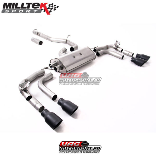 Ligne après FAP - Avec Valves - Sorties GT100 Noir Cerakote - VW Tiguan R 320cv - FAP (2021+) - SSXVW658 - Milltek