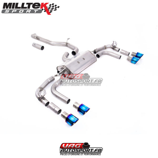Ligne après FAP - Avec Valves - Sorties GT100 Titane Burnt - VW Tiguan R 320cv - FAP (2021+) - SSXVW661 - Milltek
