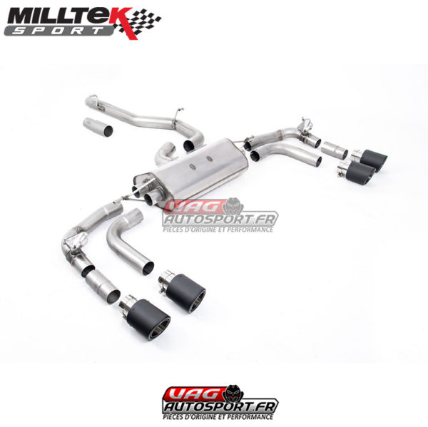 Ligne après FAP - Avec Valves - Sorties Jet100 Carbones - VW Tiguan R 320cv - FAP (2021+) - SSXVW662 - Milltek