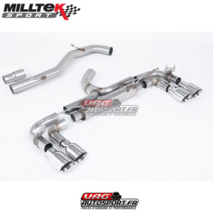 Ligne après cata Race 80mm - Avec valves - Sorties GT100 Chrome - VW Golf MK7 R 2.0 TSI 300cv - 80mm (2014-2016) - SSXVW713 - Milltek